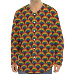 Rainbow Gay Pride Pattern Print Long Sleeve Baseball Jersey