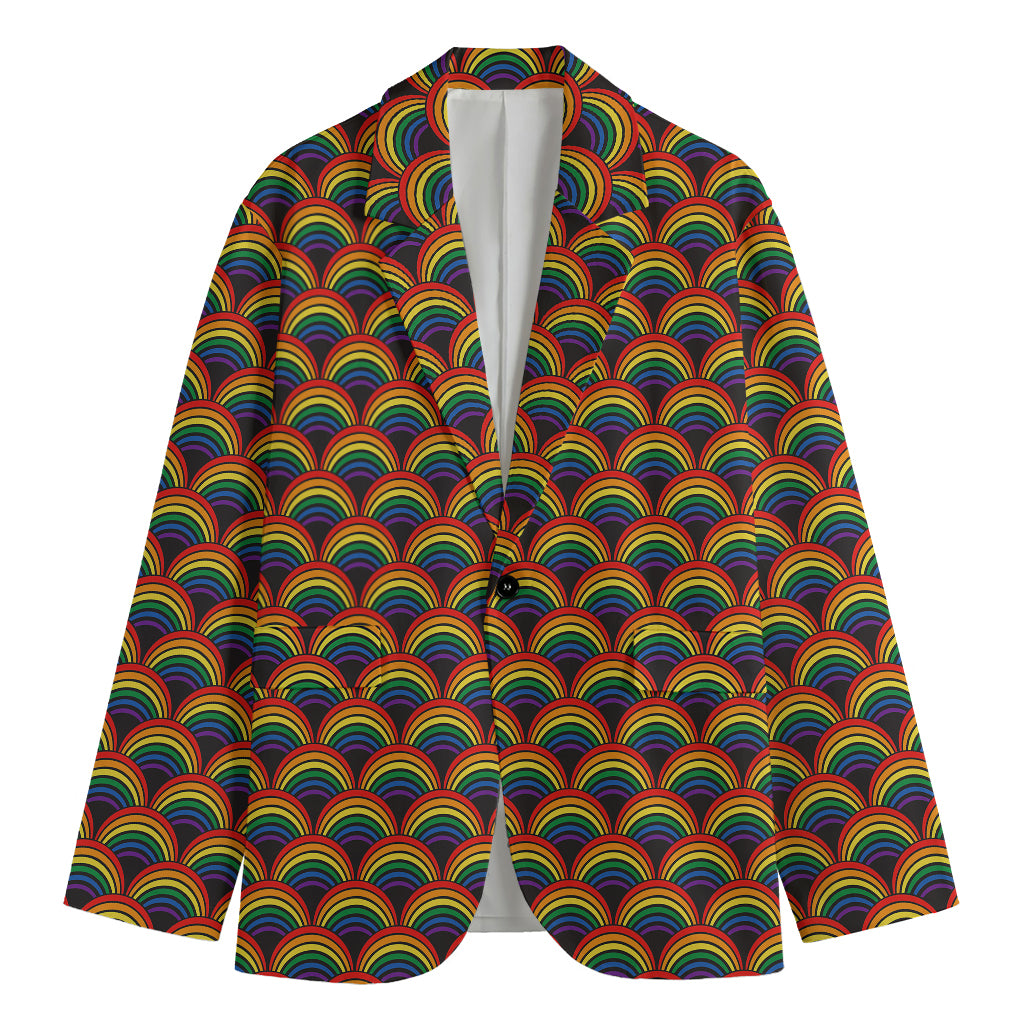 Rainbow Gay Pride Pattern Print Men's Blazer