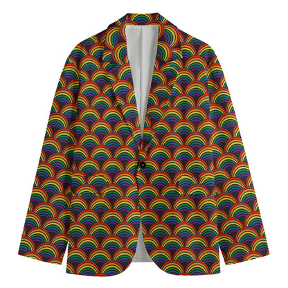 Rainbow Gay Pride Pattern Print Men's Blazer