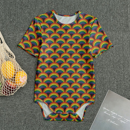 Rainbow Gay Pride Pattern Print Men's Bodysuit