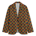 Rainbow Gay Pride Pattern Print Men's Cotton Blazer