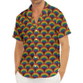 Rainbow Gay Pride Pattern Print Men's Deep V-Neck Shirt