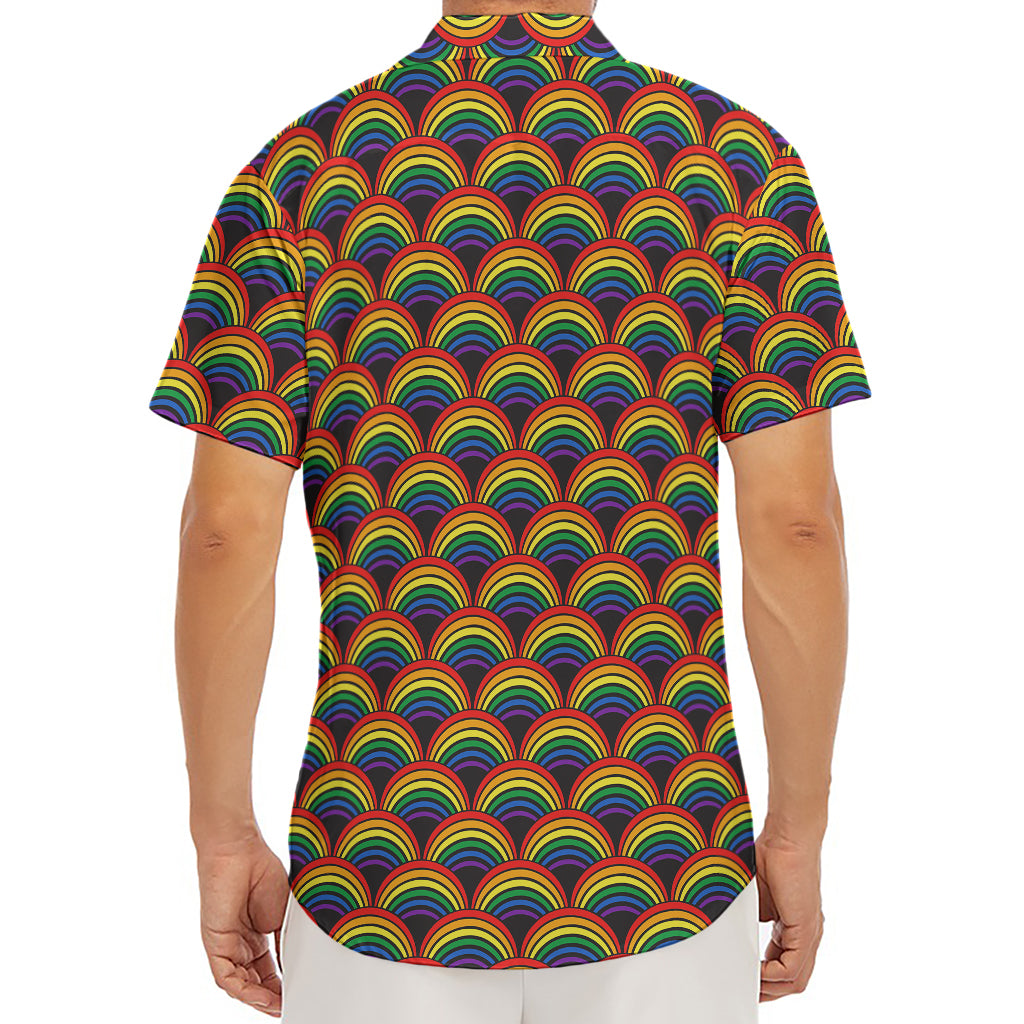 Rainbow Gay Pride Pattern Print Men's Deep V-Neck Shirt