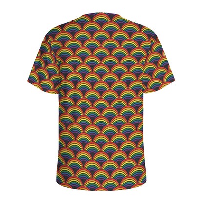 Rainbow Gay Pride Pattern Print Men's Sports T-Shirt