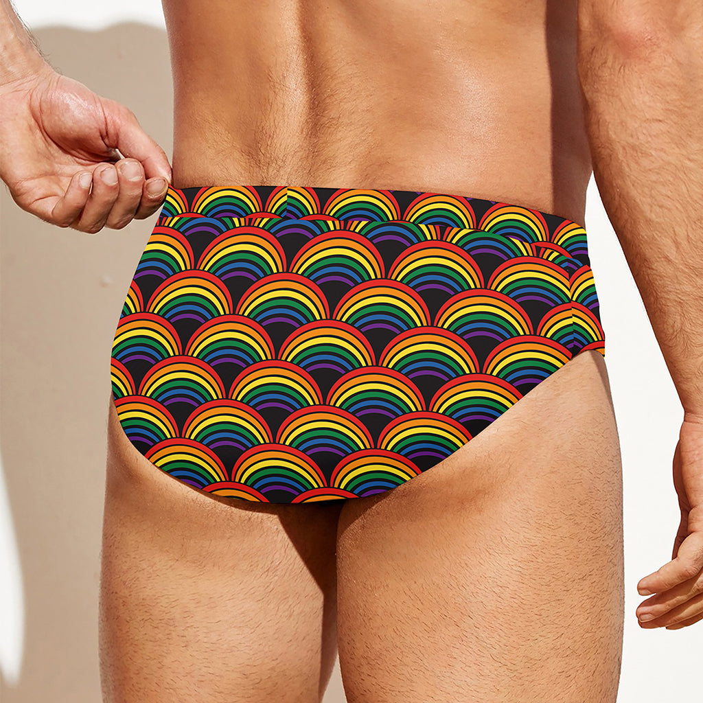 Rainbow Gay Pride Pattern Print Men's Swim Briefs