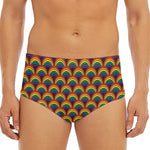 Rainbow Gay Pride Pattern Print Men's Triangle Swim Briefs