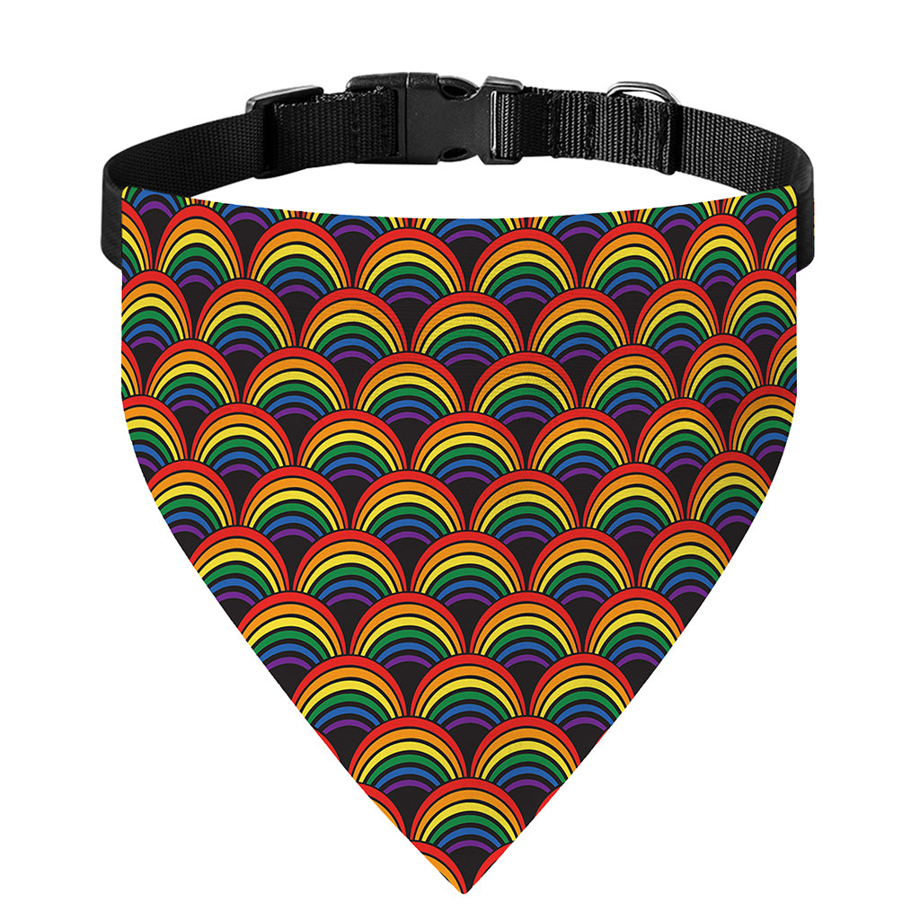 Rainbow Gay Pride Pattern Print Over The Collar Dog Bandana
