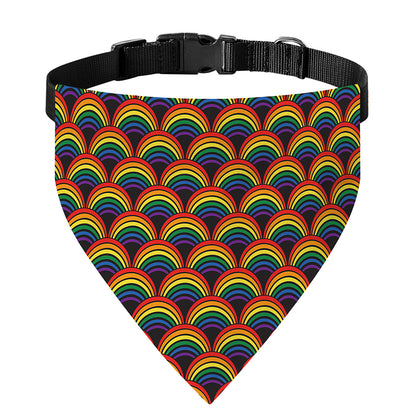 Rainbow Gay Pride Pattern Print Over The Collar Dog Bandana
