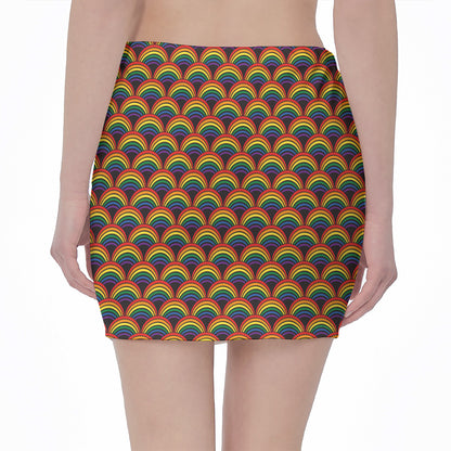 Rainbow Gay Pride Pattern Print Pencil Mini Skirt