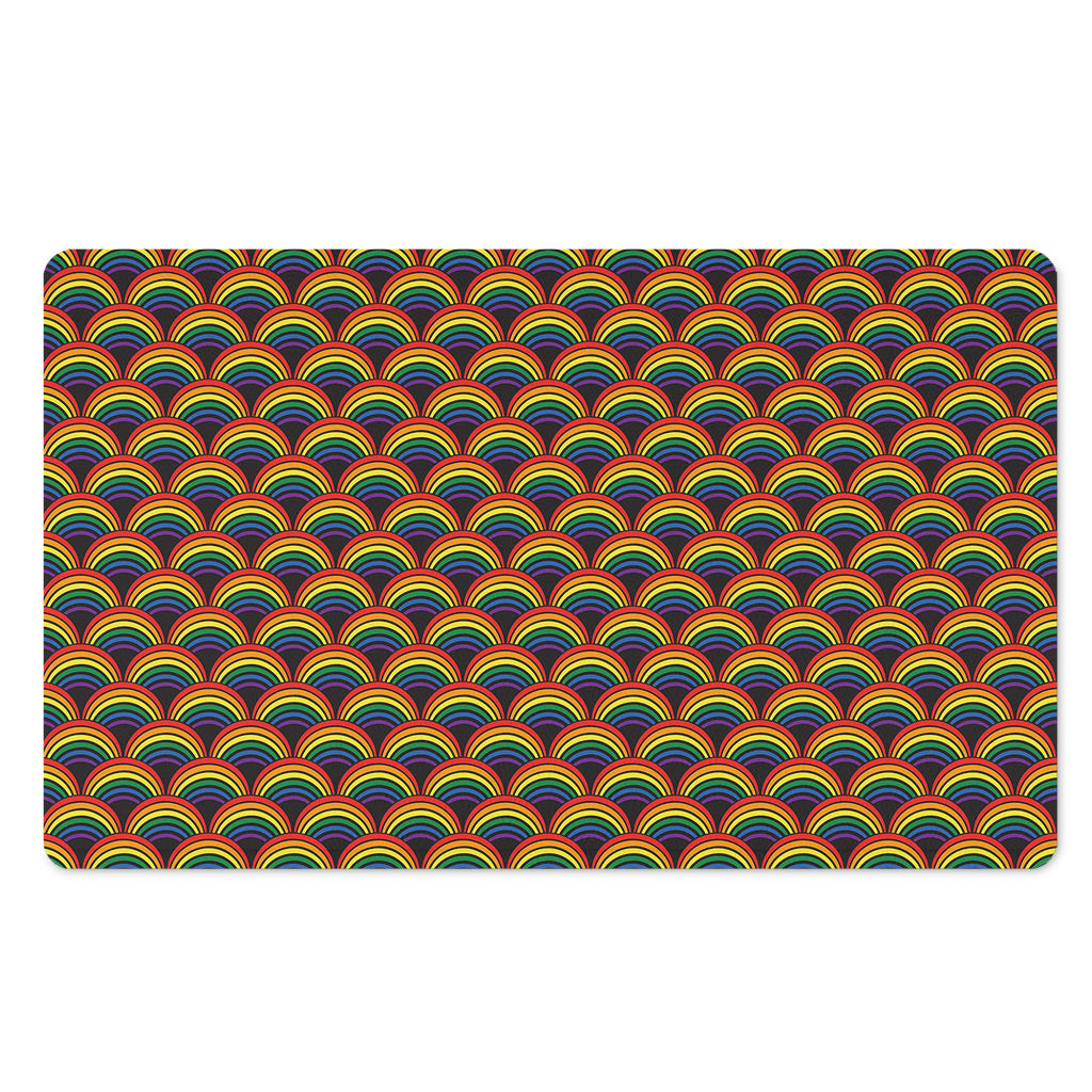 Rainbow Gay Pride Pattern Print Polyester Doormat