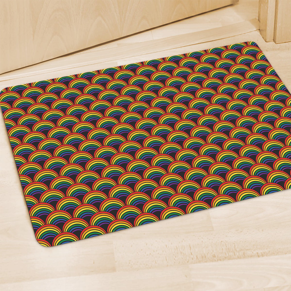 Rainbow Gay Pride Pattern Print Polyester Doormat