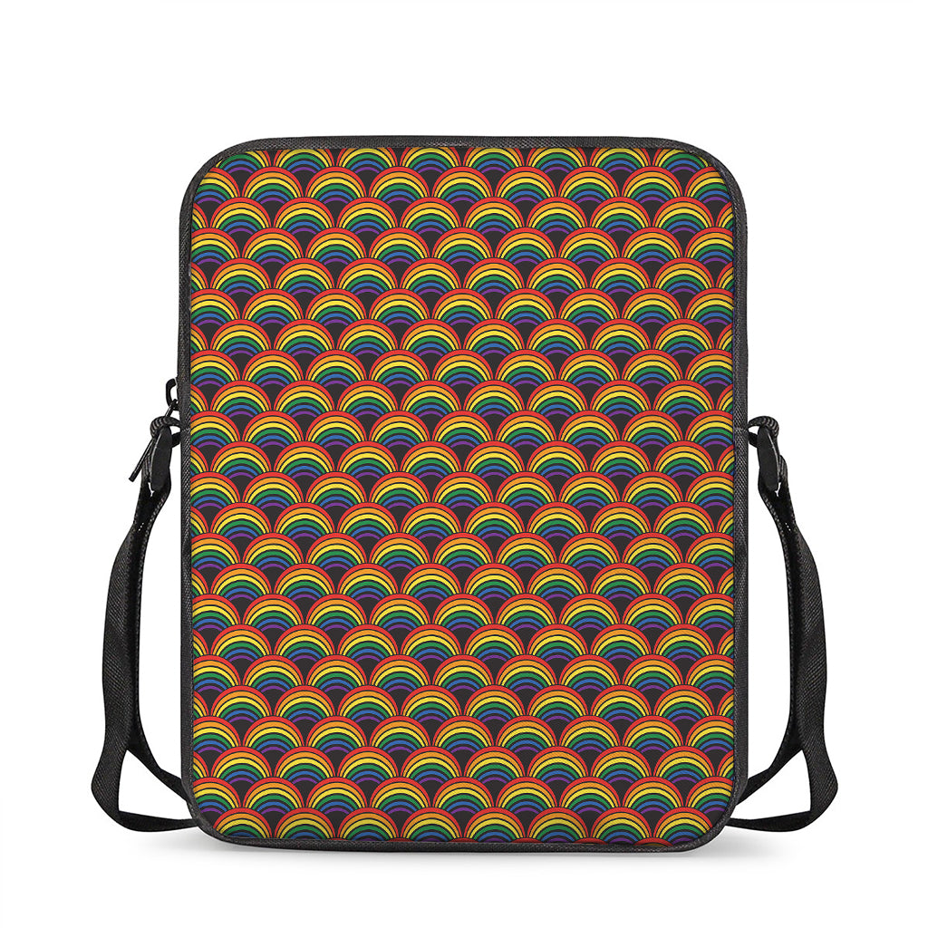 Rainbow Gay Pride Pattern Print Rectangular Crossbody Bag