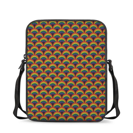 Rainbow Gay Pride Pattern Print Rectangular Crossbody Bag