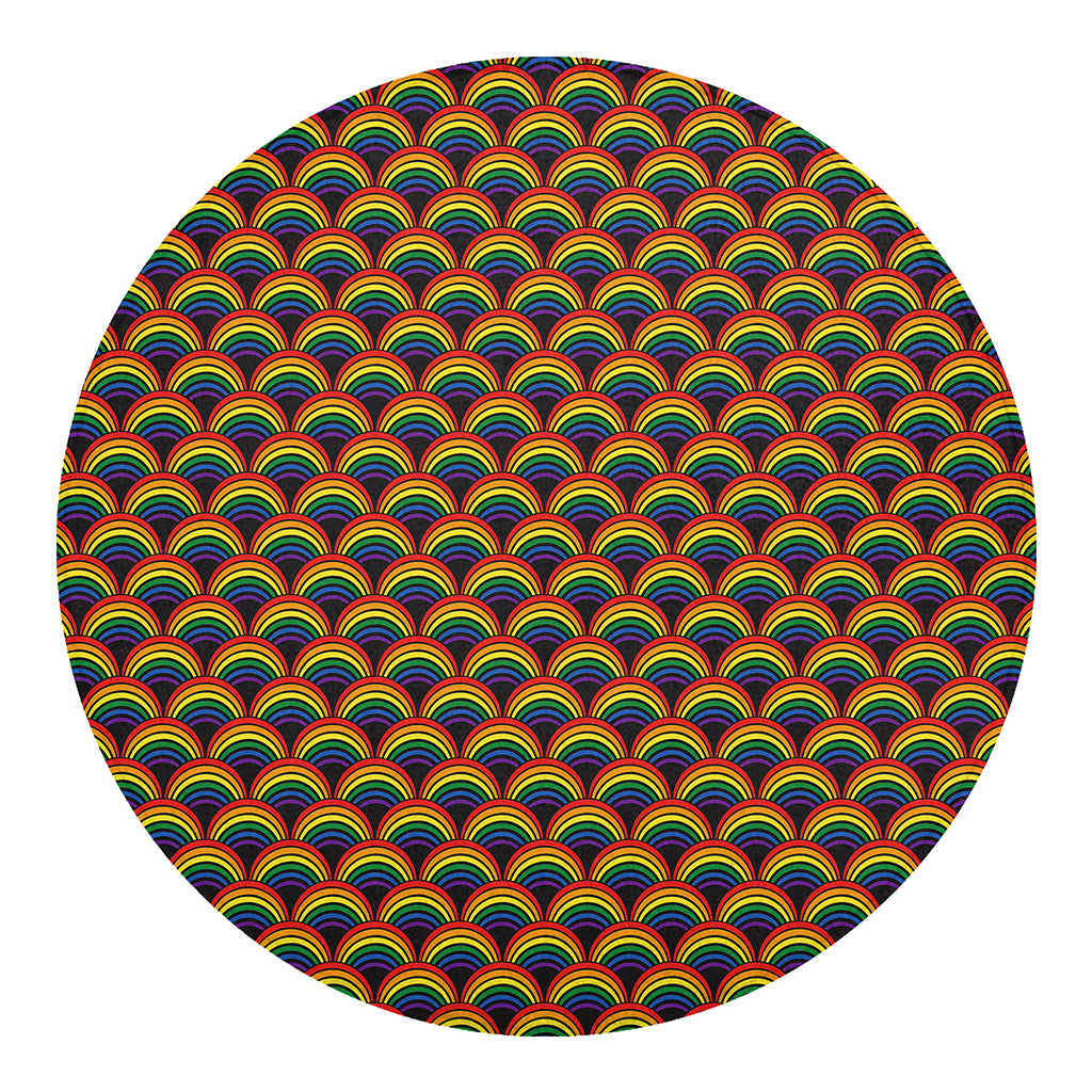 Rainbow Gay Pride Pattern Print Round Blanket