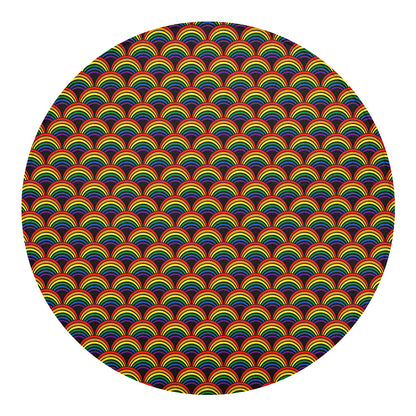 Rainbow Gay Pride Pattern Print Round Blanket