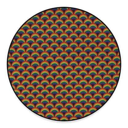 Rainbow Gay Pride Pattern Print Round Floor Mat