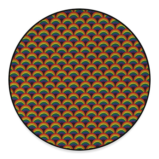 Rainbow Gay Pride Pattern Print Round Floor Mat