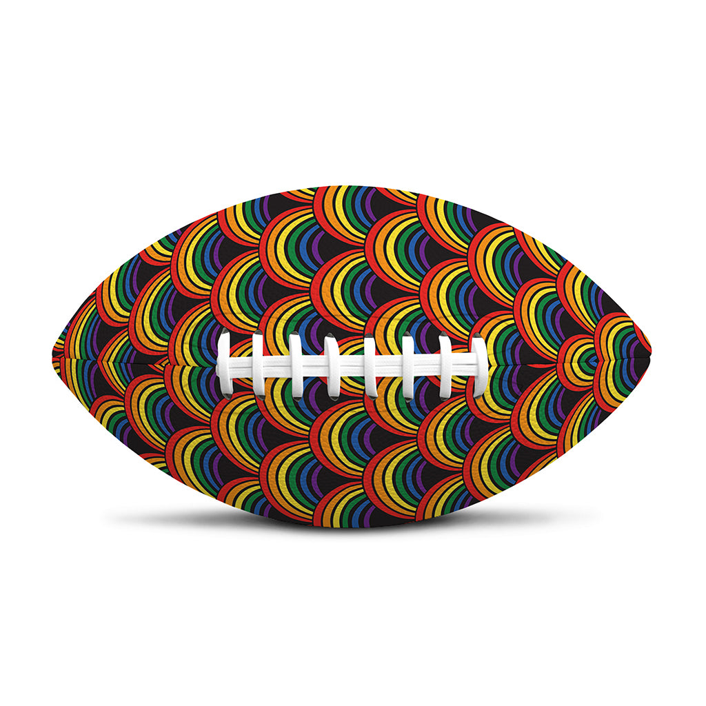 Rainbow Gay Pride Pattern Print Rugby Ball