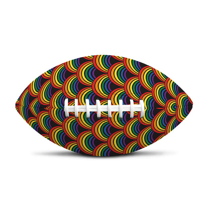 Rainbow Gay Pride Pattern Print Rugby Ball