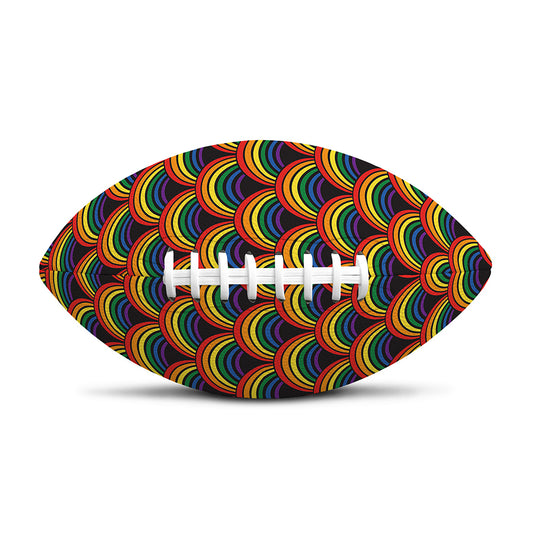 Rainbow Gay Pride Pattern Print Rugby Ball