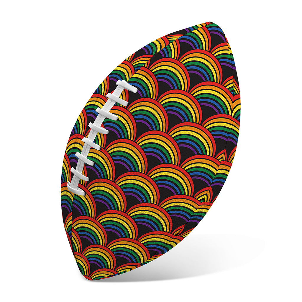 Rainbow Gay Pride Pattern Print Rugby Ball