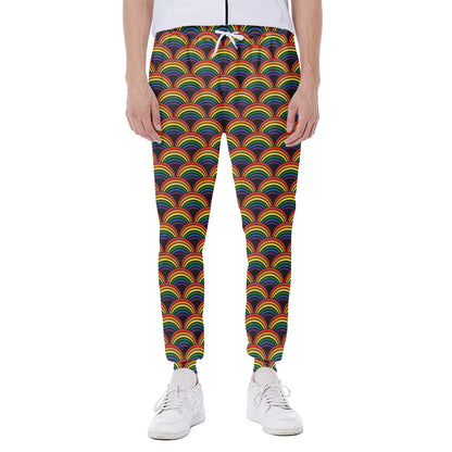 Rainbow Gay Pride Pattern Print Scuba Joggers