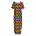 Rainbow Gay Pride Pattern Print Short Sleeve Long Nightdress