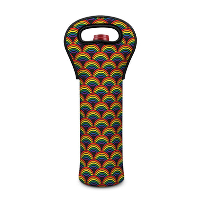 Rainbow Gay Pride Pattern Print Single Neoprene Wine Tote