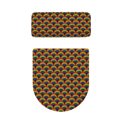 Rainbow Gay Pride Pattern Print Toilet Lid And Tank Cover Set