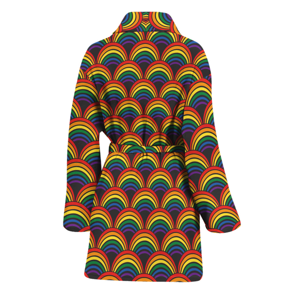 Rainbow Gay Pride Pattern Print Women's Bathrobe