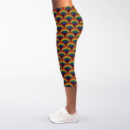 Rainbow Gay Pride Pattern Print Women's Capri Leggings