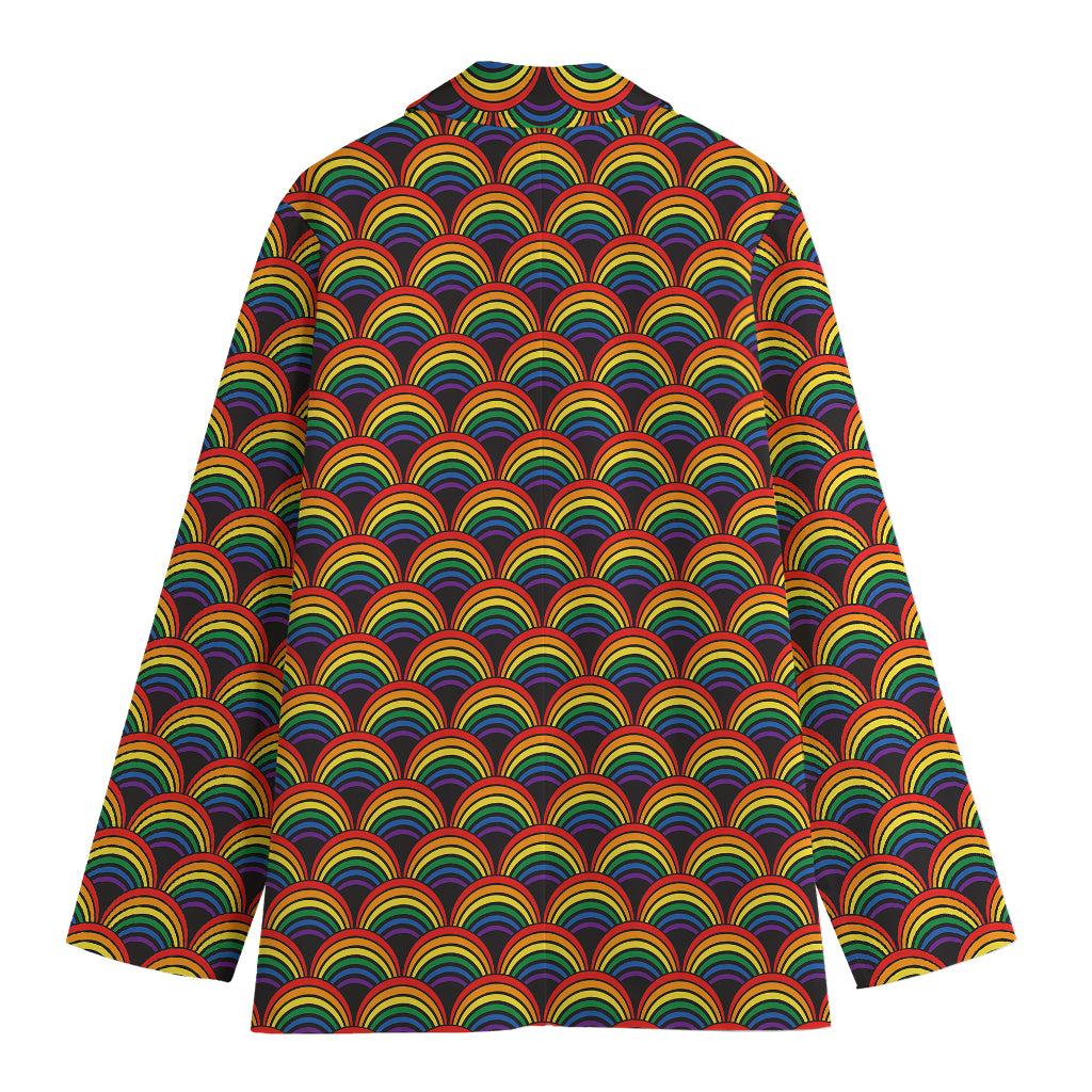 Rainbow Gay Pride Pattern Print Women's Cotton Blazer