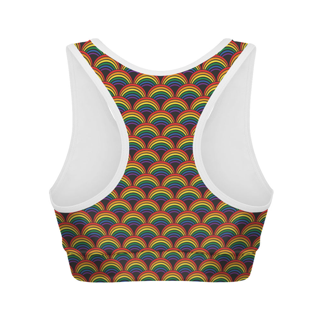 Rainbow Gay Pride Pattern Print Women's Sports Bra