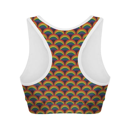 Rainbow Gay Pride Pattern Print Women's Sports Bra