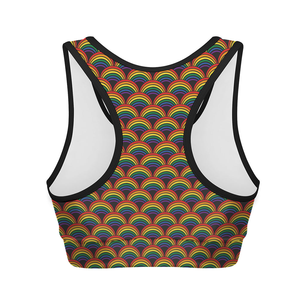 Rainbow Gay Pride Pattern Print Women's Sports Bra