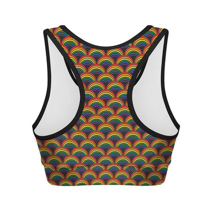 Rainbow Gay Pride Pattern Print Women's Sports Bra
