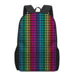 Rainbow Gay Pride Zigzag Pattern Print 17 Inch Backpack