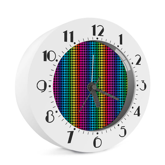 Rainbow Gay Pride Zigzag Pattern Print Alarm Clock