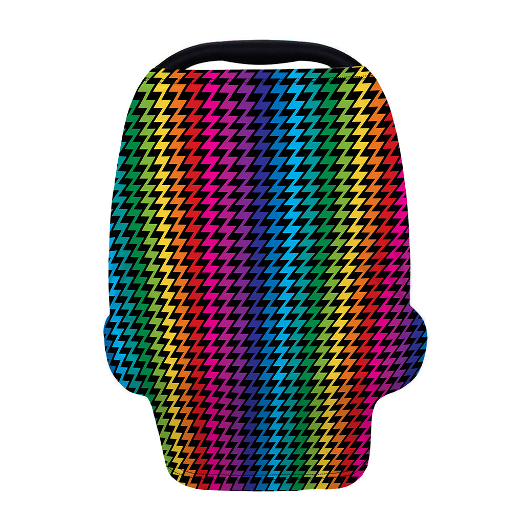 Rainbow Gay Pride Zigzag Pattern Print Baby Seat Cover