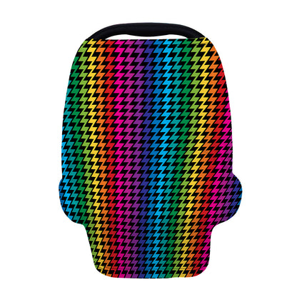 Rainbow Gay Pride Zigzag Pattern Print Baby Seat Cover