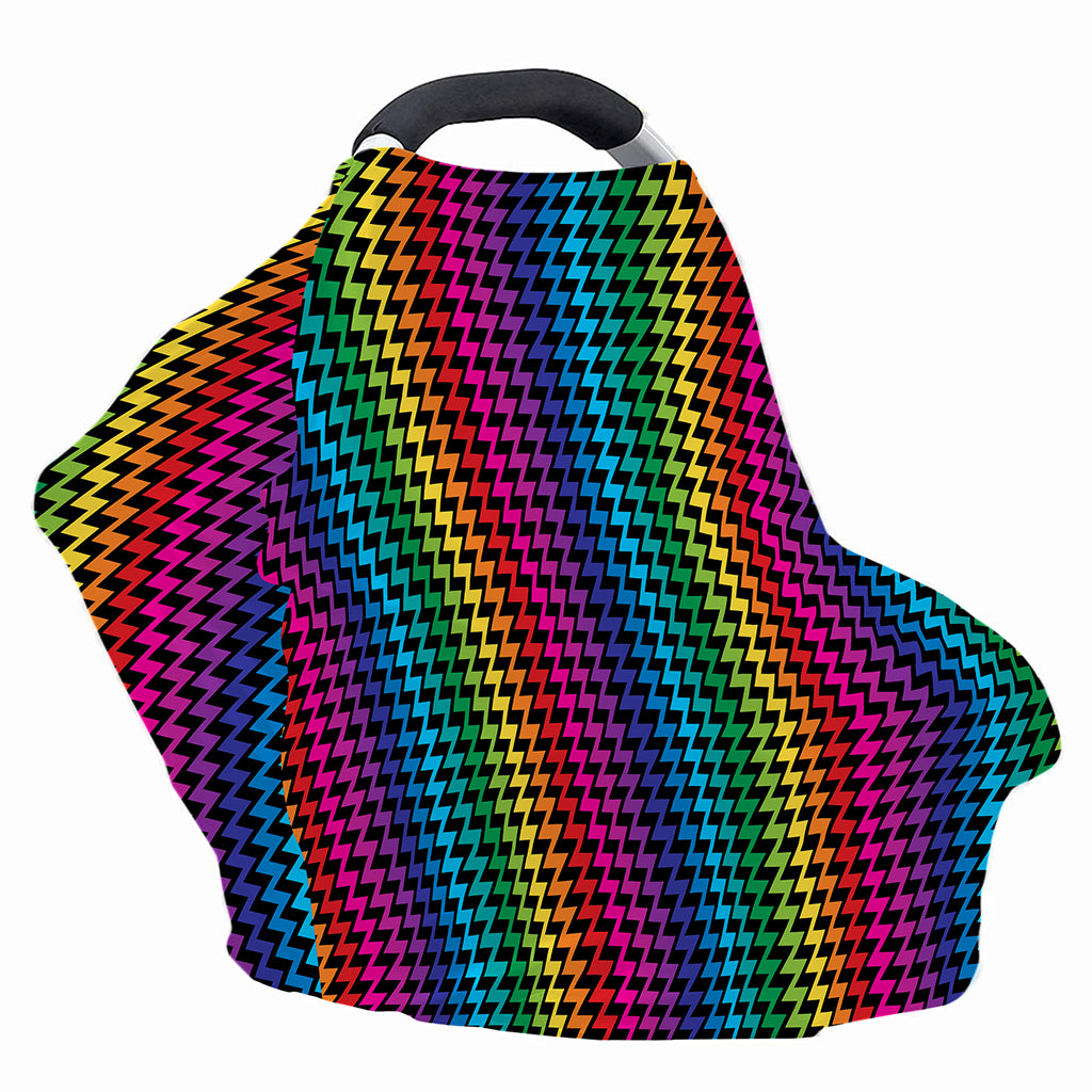 Rainbow Gay Pride Zigzag Pattern Print Baby Seat Cover