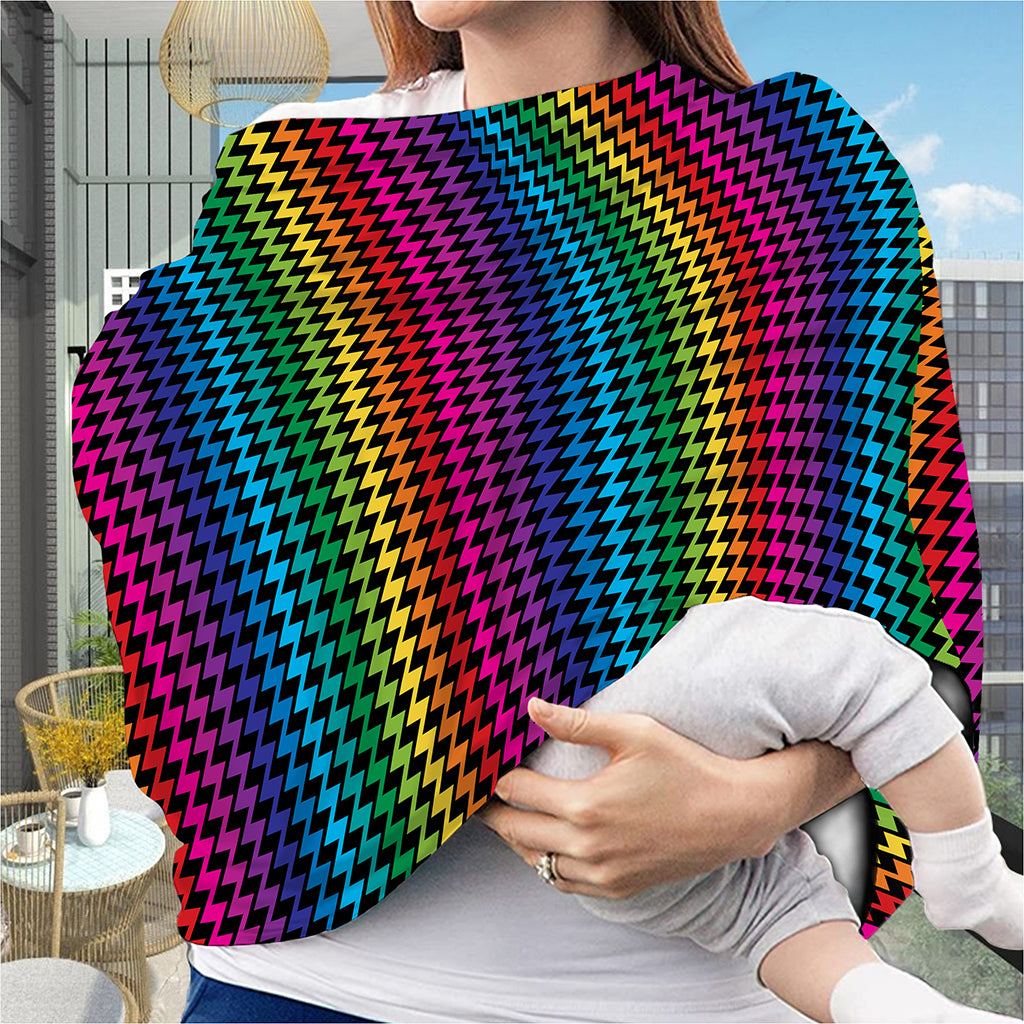 Rainbow Gay Pride Zigzag Pattern Print Baby Seat Cover