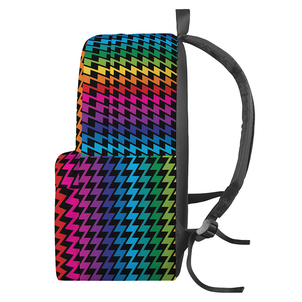 Rainbow Gay Pride Zigzag Pattern Print Backpack