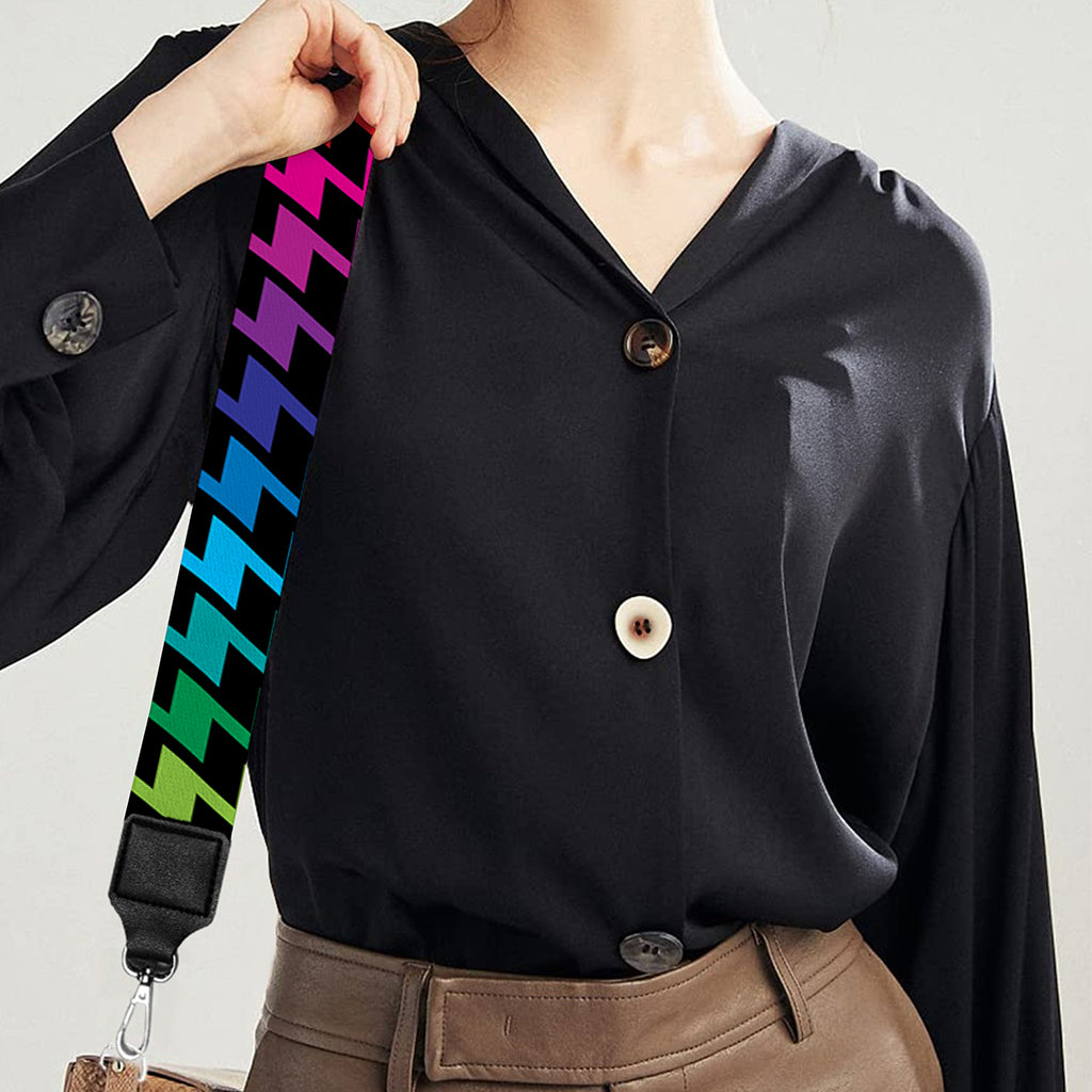 Rainbow Gay Pride Zigzag Pattern Print Bag Strap