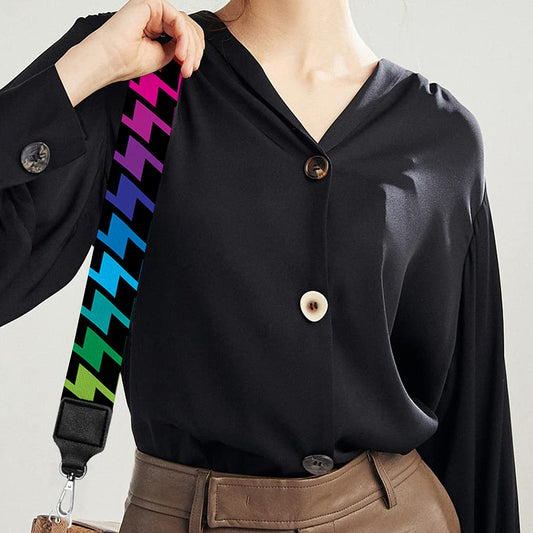 Rainbow Gay Pride Zigzag Pattern Print Bag Strap