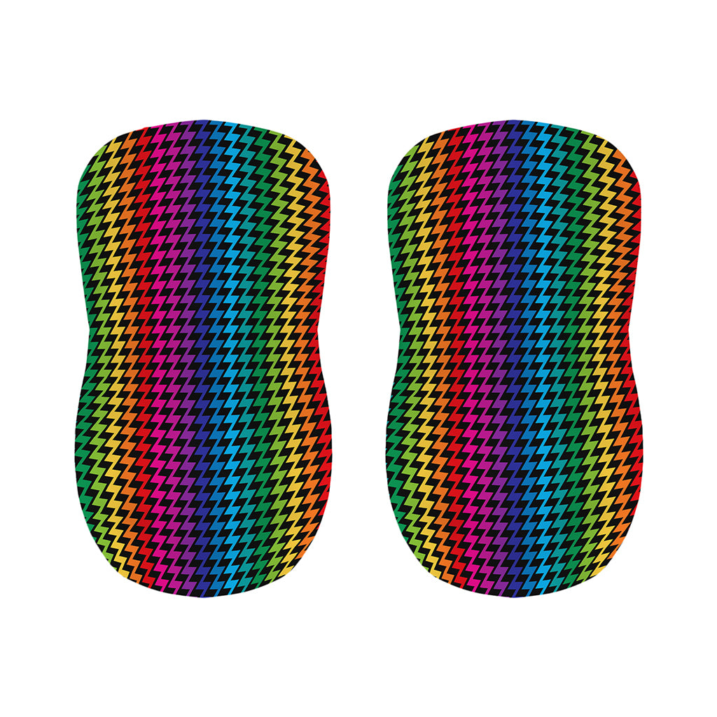 Rainbow Gay Pride Zigzag Pattern Print Bar Stool Covers