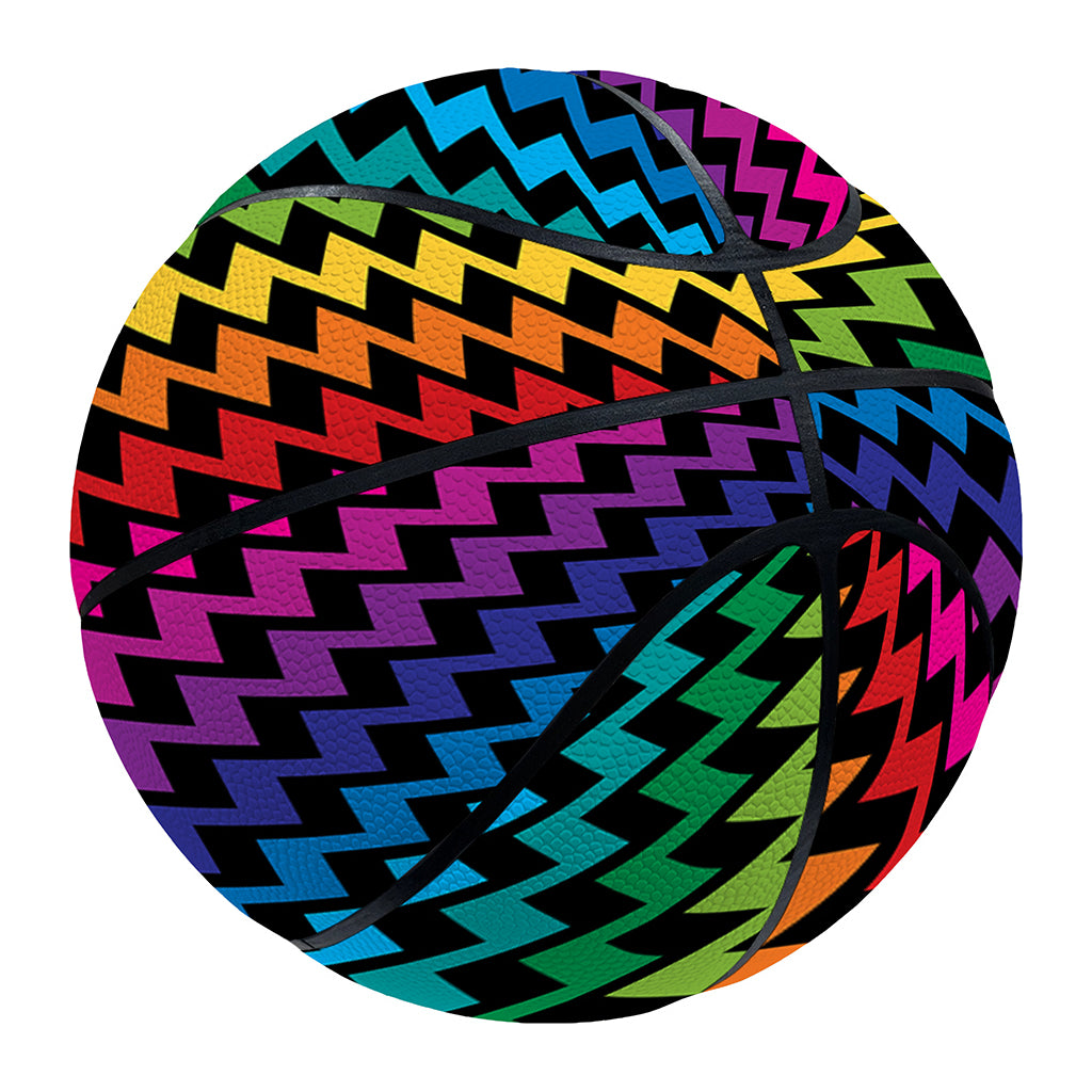 Rainbow Gay Pride Zigzag Pattern Print Basketball