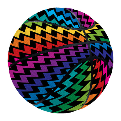 Rainbow Gay Pride Zigzag Pattern Print Basketball