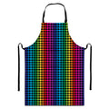 Rainbow Gay Pride Zigzag Pattern Print Bib Apron With Pocket
