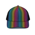 Rainbow Gay Pride Zigzag Pattern Print Black Mesh Trucker Hat